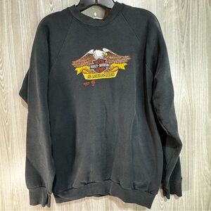 Vintage‎ 80s Harley Davidson 3D Emblem Eagle Crewneck Sweatshirt XL Cycle World